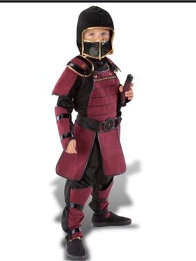 NEW Kids Unisex Burgundy and Black Ninja Warrior Costume with Long Sword